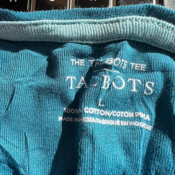 Talbots Women's Crewneck T-Shirt Pullover Long Sleeve Teal Blue Size Large - Picture 3 of 4